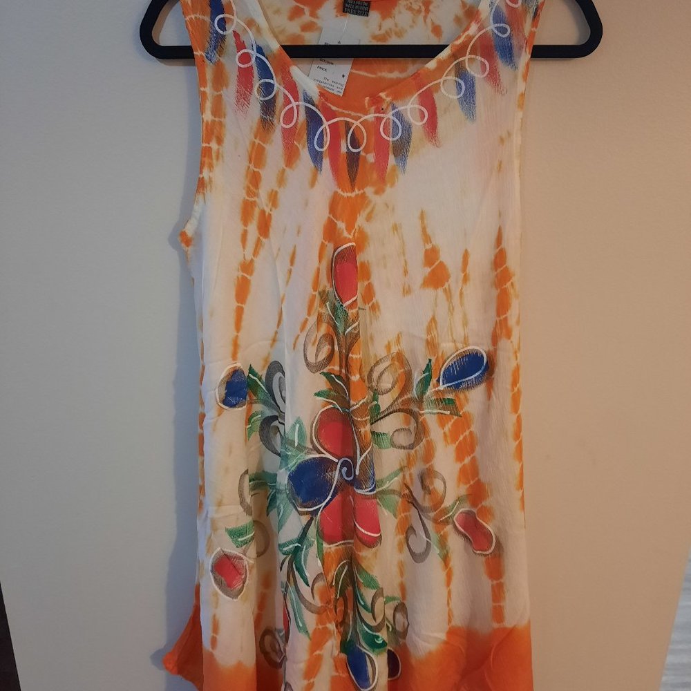 Beautiful Orange and White Umbrella Dress